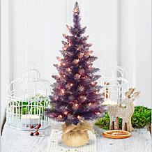 Puleo International 3' Prelit Fashion Purple Artificial Christmas Tree