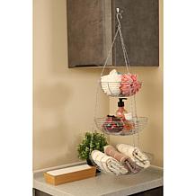 Puleo International 3-Tier Chrome Triple Hammock Produce Stand- Silver