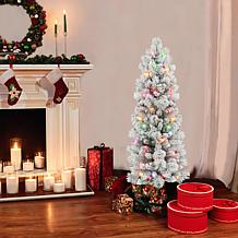 Puleo International 4.5' Multicolor Flocked Portland Pine Pencil Tree