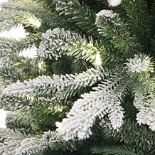 Puleo International 4.5' Pre-Lit Potted Flocked Fir Christmas Tree