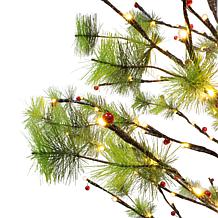 Puleo International 6' Red Berry Led  Tree w/240 White Twinkle Light