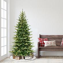 Puleo International 6.5 ft Pre-lit Slim Balsam Fir Tree, Clear Lights