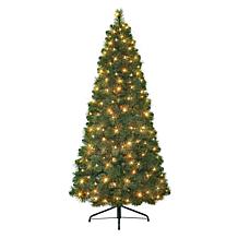 Puleo International 6.5 ft. Pre-lit Wall Half Tree, Clear Lights