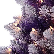 Puleo International 6.5' Lit Fashion Purple Artificial Christmas Tree