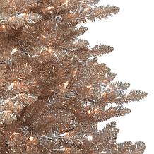 Puleo International 6.5' Pre-lit Royal Majestic Spruce Rose Gold Tree 