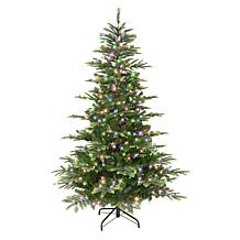 Puleo International 7.5' Color Select Pre-lit Aspen Green Fir Tree 