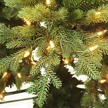 Puleo International 7.5 ft Pre-lit Slim Balsam Fir Tree, Clear Lights