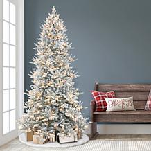 Puleo International 7.5' Pre-lit Flocked Royal Douglas Fir Tree