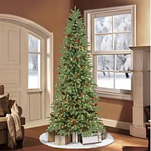 Puleo International 7.5' Pre-Lit Slim Spruce Artificial Christmas Tree