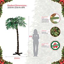 Puleo International 8' Pre-Lit Palm Tree