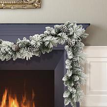 Puleo International 9' 10" Flocked Berkshire Spruce Garland