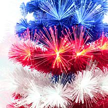 Puleo International Pre-Lit 4' Patriotic Artificial Christmas Tree