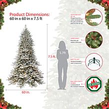 Puleo Intl. 7.5' Pre-lit Douglas Fir Flocked Downswept Artificial Tree