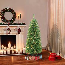 Puleo Intl. Pre-Lit 4.5' Pencil Northern Fir Artificial Christmas Tree