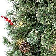 Puleo Intl. Pre-Lit 4.5' Potted Natural Pine Artificial Christmas Tree