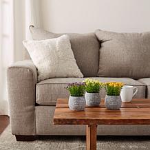 Pure Garden 3-Piece Assorted Lifelike Faux Flower Arrangement