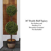 Pure Garden Artificial Podocarpus 36" Double Ball Faux Plant