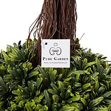 Pure Garden Artificial Podocarpus 36" Double Ball Faux Plant