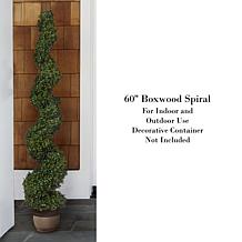 Pure Garden Decorative Realistic Faux Boxwood Spiral Topiary