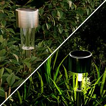 Pure Garden Stainless Steel 12.2” Solar Path Lights 12-pack