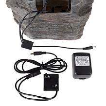 Pure Garden Tiered Tabletop Water Fountain w/ Rock Waterfall & Lights