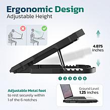 Purely C14 Adjustable Height Laptop Stand Cooling Pad w/ 4 Fans