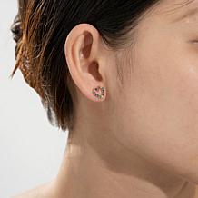 Radiance by Absolute™ 0.71ctw Round Stone Rainbow Heart Stud Earrings