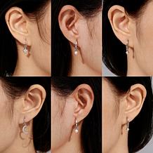 Radiance by Absolute™ 0.98ctw Charm Hoop Earrings 3-piece Set