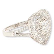 Radiance by Absolute™ 1.17ctw Baguette and Round Heart-Shaped Ring