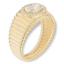 Radiance by Absolute™ 1.56ctw Ribbed East/West Oval Stone Band Ring