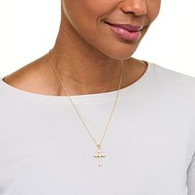 Radiance by Absolute™ 1ctw Pavé Cross Pendant with Chain