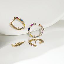 Radiance by Absolute™ 2.07ctw Round and Baguette Stone Stud Earrings