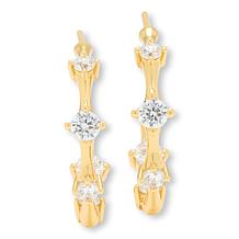 Radiance by Absolute™ 2.60ctw 1" Bamboo Hoop Earrings