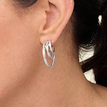 Radiance by Absolute™ 2.62ctw Multi-Row Channel-Set Hoop Earrings