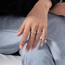 Radiance by Absolute™ .26ctw Starburst Dome Stack Ring