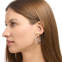 Radiance by Absolute™ 2.70ctw Triple Illusion C-Hoop Earrings