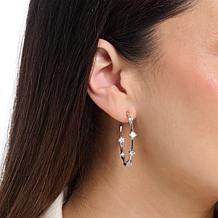 Radiance by Absolute™ 2.95ctw 1.5" Bamboo Hoop Earrings