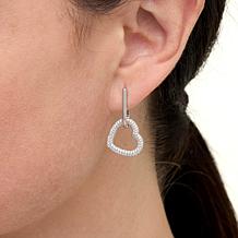Radiance by Absolute™ 3.24ctw Paperclip Heart Dangle Earrings