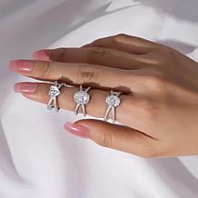 Radiance by Absolute™ 3.32ctw Round and Oval Split-Shank Halo Ring