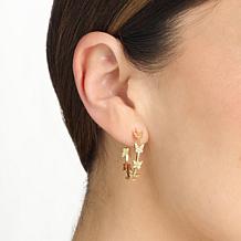 Radiance by Absolute™ .33ctw Simulated Diamond Butterfly Hoop Earrings