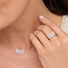 Radiance by Absolute™ 3ctw Bow Ring and Necklace 2-piece Set