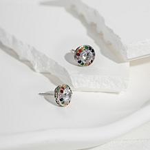 Radiance by Absolute™ 4.10ctw Round Stone Rainbow Halo Stud Earrings