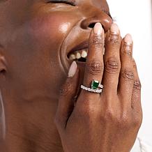 Radiance by Absolute™ 4.5ctw Green Emerald Cut Bypass Ring