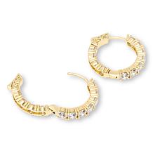 Radiance by Absolute™ 4mm Round Inside/Outside Hoop Earrings