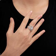 Radiance by Absolute™ 6.08ctw Solitaire and Band Ring 4-piece Set