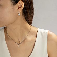 Radiance by Absolute™ 7.14ctw Pear Halo Necklace and Earrings Set