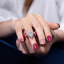 Radiance by Absolute™ 7.16ctw Pear and Pavé Halo Ring