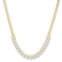 Radiance by Absolute™ 7.31ctw Round Stone Frontal Curb Link Necklace
