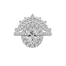 Radiance by Absolute™ 7.61ctw Oval Halo Boxed Bridal Ring 2-piece Set