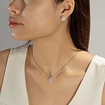Radiance by Absolute™ 8.59ctw Round Halo Necklace and Earrings Set